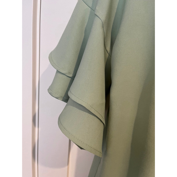 Bell Sleeve Sage Green Blouse L - Picture 4 of 5